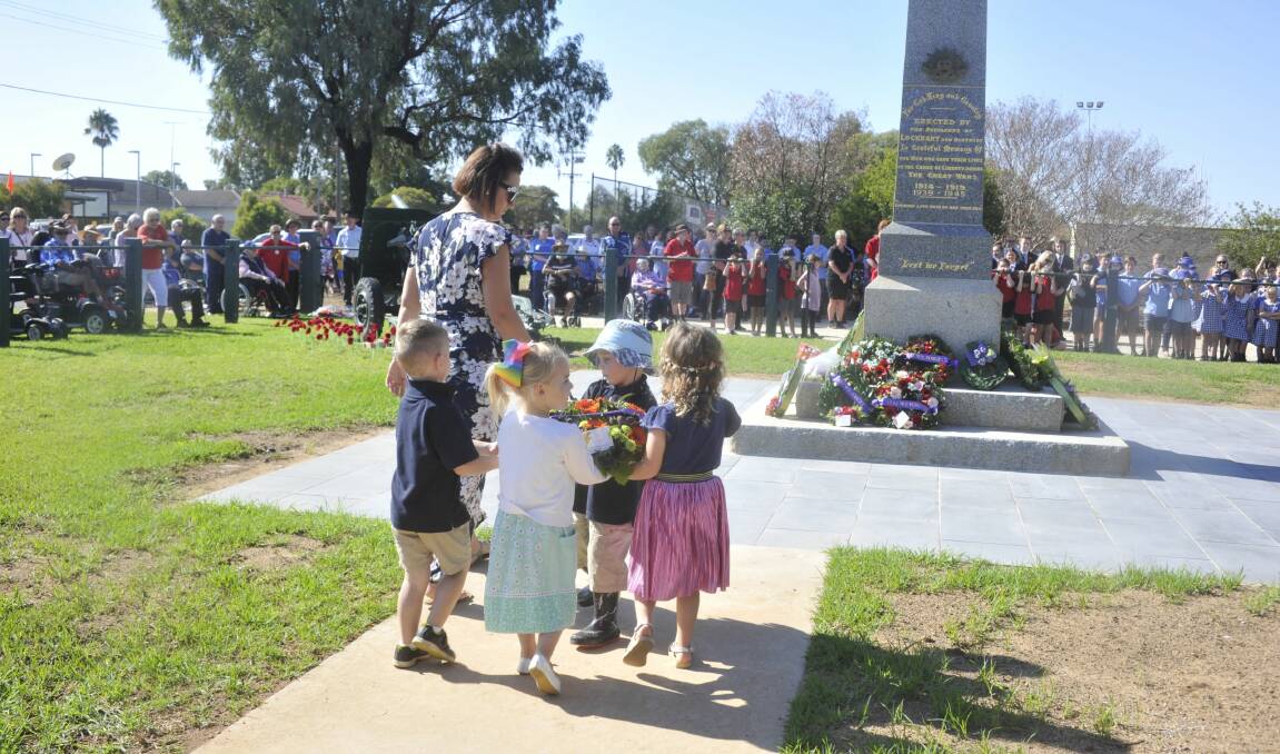 PAYING RESPECTS: Children were among the many who paid their respects to the fallen servicemen and servicewomen of Lockhart and the nation.