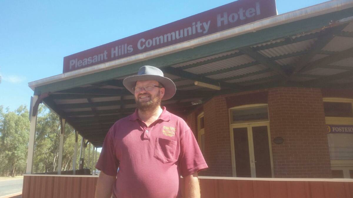 CELEBRATIONS: Licensee Cory Beckett preparing to celebrate the 100th anniversary at the Pleasant Hills Community Hotel. Picture: Supplied 