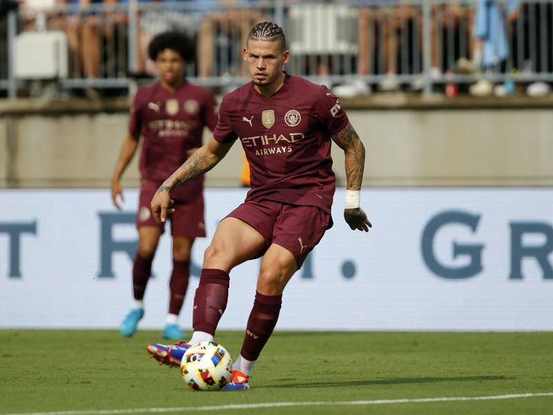 Manchester City's England midfielder Kalvin Phillips has gone on loan to EPL newcomers Ipswich. Photo: AP PHOTO Manchester City's England midfielder Kalvin Phillips has gone on loan to EPL newcomers Ipswich. Photo: AP PHOTO