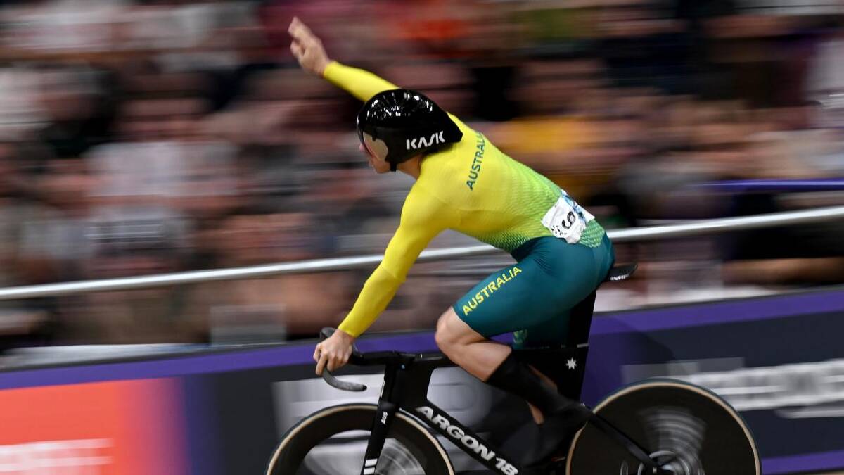 Leigh Hoffman's gold in the men's sprint was part of his record four-medal haul. (Dean Lewins/AAP PHOTOS) Leigh Hoffman's gold in the men's sprint was part of his record four-medal haul. (Dean Lewins/AAP PHOTOS)