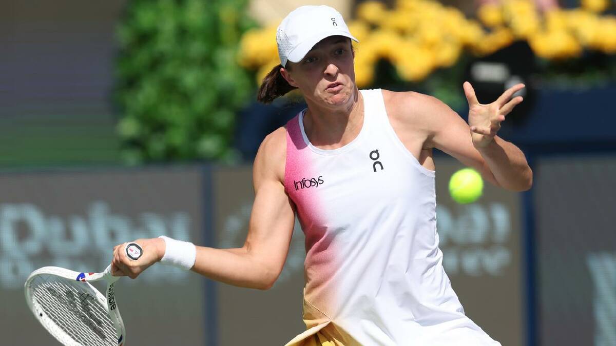 Iga Swiatek had few problems in Dubai against Dayana Yastremska, winning 7-5 6-0. (EPA PHOTO) Iga Swiatek had few problems in Dubai against Dayana Yastremska, winning 7-5 6-0. (EPA PHOTO)