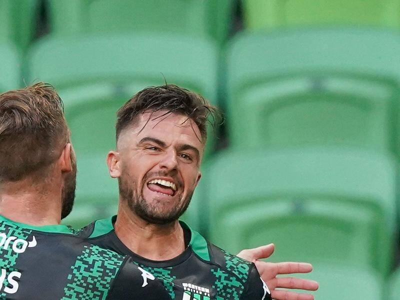 Western United's Josh Risdon is one of the big misses for them when they face Melbourne Victory. (Scott Barbour/AAP PHOTOS)