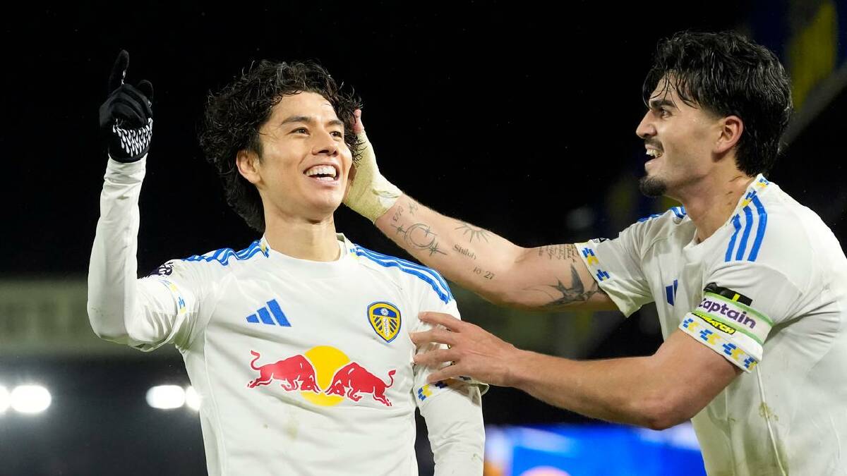 Ao Tanaka's extra-time goal earned Leeds a point in a dramatic draw with Liverpool. (AP PHOTO) Ao Tanaka's extra-time goal earned Leeds a point in a dramatic draw with Liverpool. (AP PHOTO)