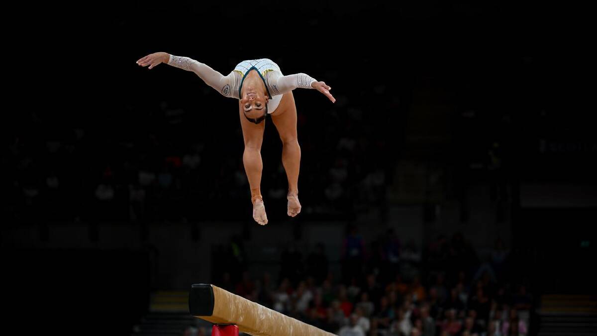Breanna Scott's beam gold was part of an historic nine-medal haul by Australia's gymnasts. (Lukas Coch/AAP PHOTOS) Breanna Scott's beam gold was part of an historic nine-medal haul by Australia's gymnasts. (Lukas Coch/AAP PHOTOS)