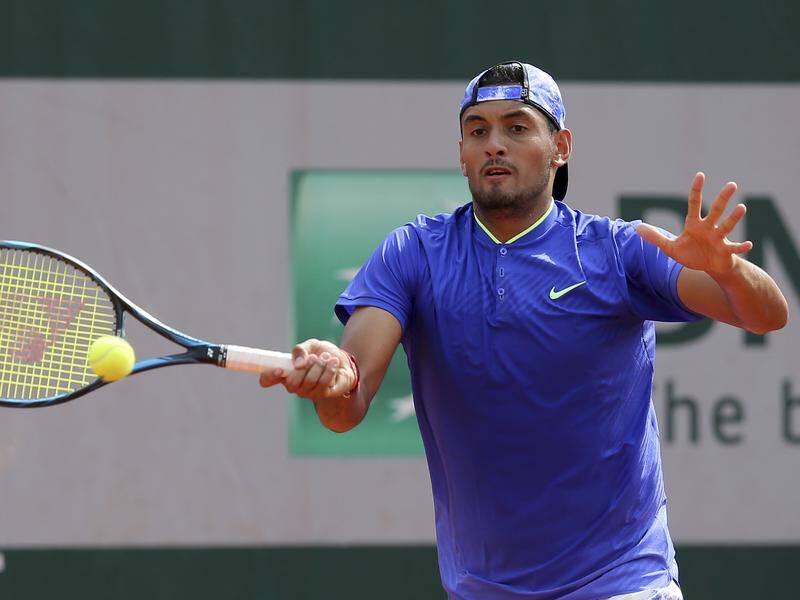 Nick Kyrgios, here at the 2017 French Open, has pulled out of his 2025 return with a new injury. Photo: AP PHOTO Nick Kyrgios, here at the 2017 French Open, has pulled out of his 2025 return with a new injury. Photo: AP PHOTO