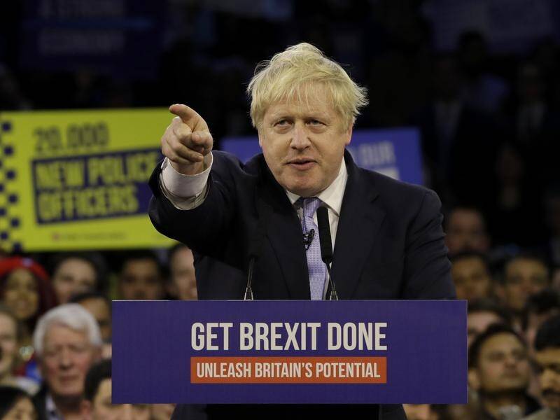Britain's Prime Minister Boris Johnson hopes to "get Brexit done".