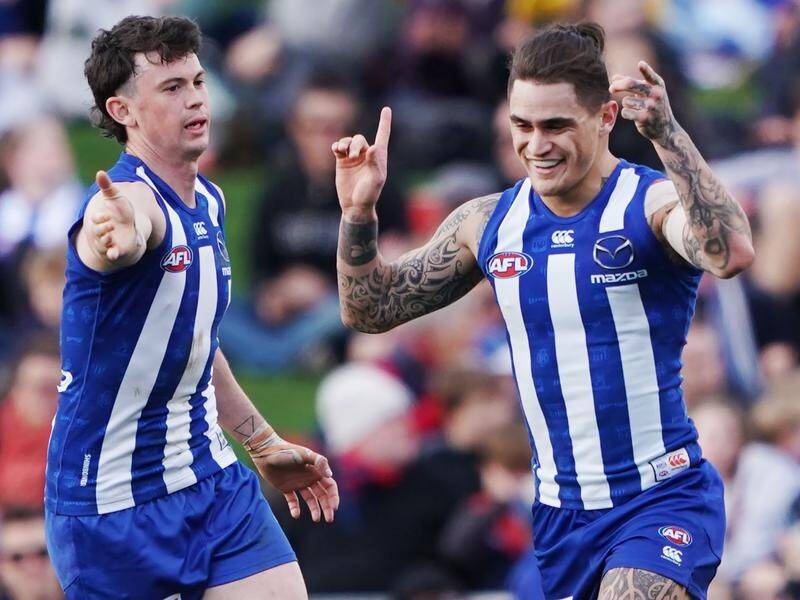 North Melbourne have edged the Demons by five points in their final round AFL clash in Hobart.