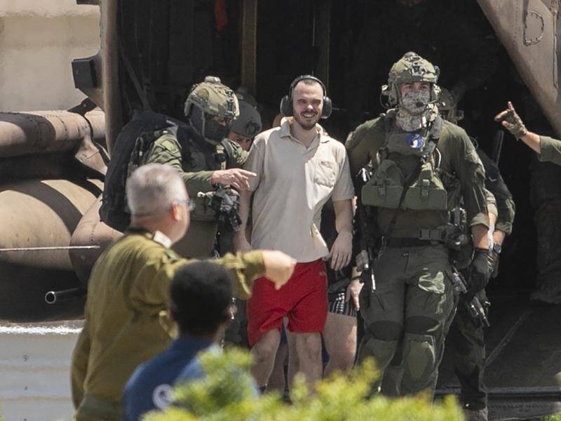 Andrey Kozlov, one of four hostages freed, has been taken to hospital for medical checks. (AP PHOTO) Andrey Kozlov, one of four hostages freed, has been taken to hospital for medical checks. (AP PHOTO)