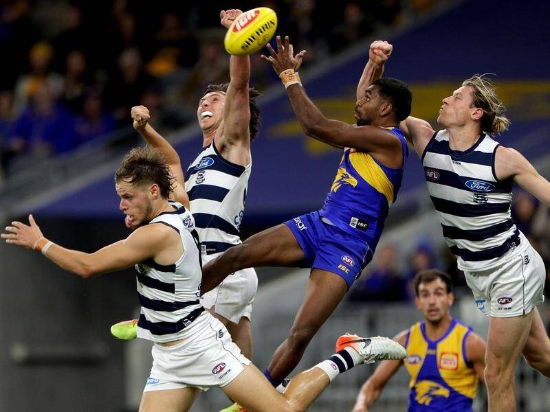 West Coast and Geelong have played out an AFL thriller with the Eagles winning by nine points.