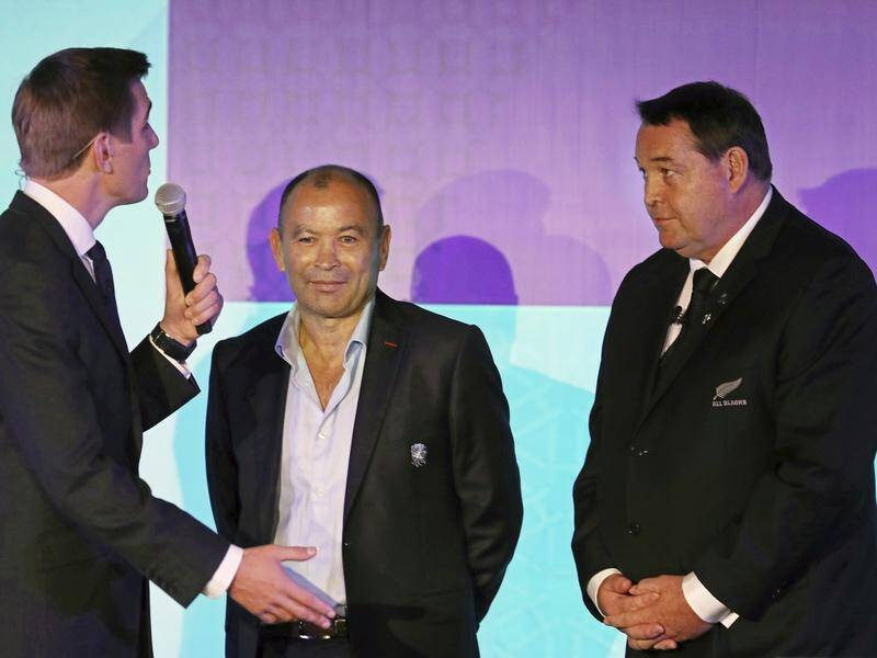 Eddie Jones (c) and Steve Hansen (r) say there is plenty of respect ahead of their World Cup semi.