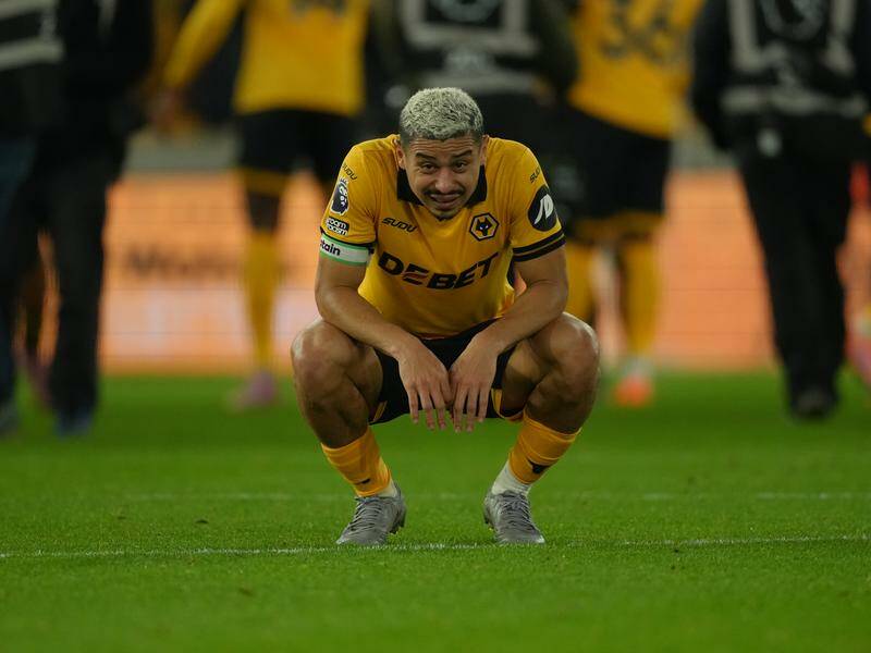Brazilian Andre seems to sum up the misery at Wolves after their most recent loss to Man Utd. Photo: AP PHOTO Brazilian Andre seems to sum up the misery at Wolves after their most recent loss to Man Utd. Photo: AP PHOTO