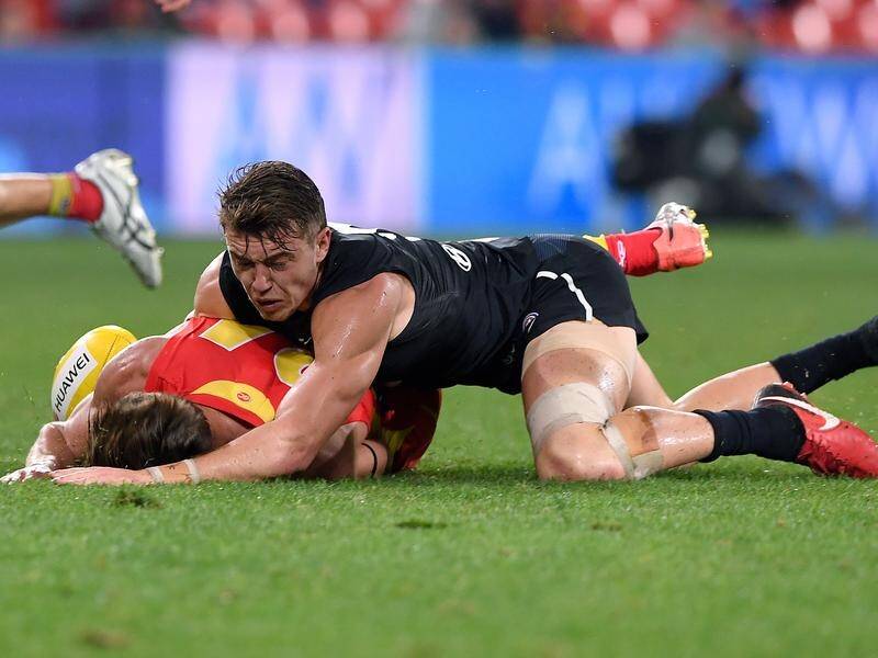 Patrick Cripps was outstanding for the Blues in their AFL win over the Gold coast Suns.