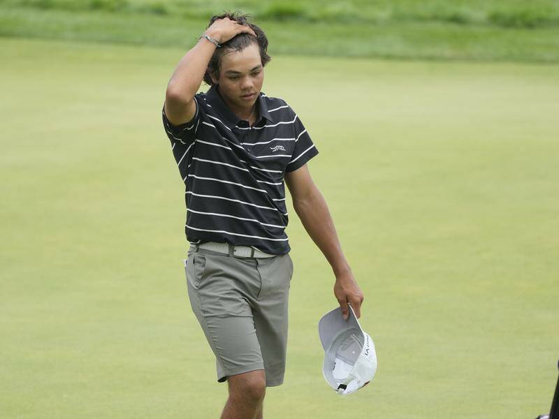 Charlie Woods walks off the 18th green after a tough first US Junior Amateur Championship Photo: AP PHOTO Charlie Woods walks off the 18th green after a tough first US Junior Amateur Championship Photo: AP PHOTO
