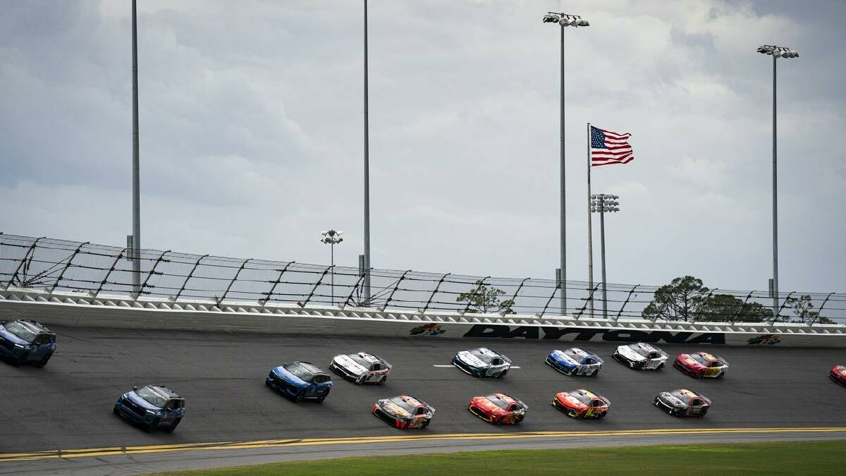 Nicholas Hoult took a Ferrari for a spin around the Daytona International Speedway track. (AP PHOTO)