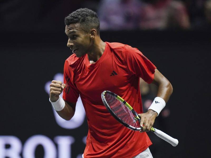 Felix Auger-Aliassime helped Team World to a 4-0 lead over Europe after day one of the Laver Cup. (AP PHOTO)