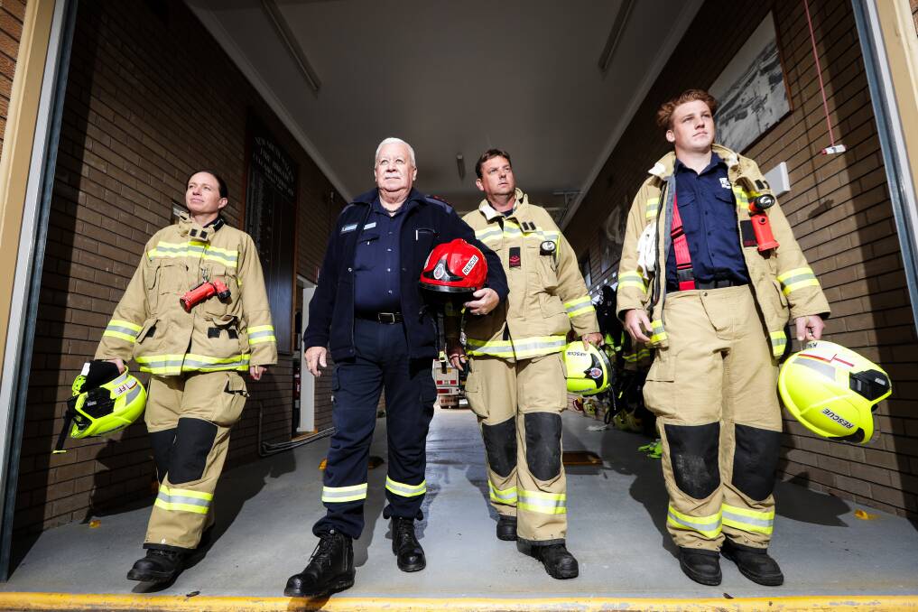 EVERYDAY HEROES: When Culcairn Fire and Rescue's Donna Simmons, Captain Barry Fisher, Craig Hall and Cameron Knust get a call, they never know whether they're responding to a friend or neighbour. Picture: JAMES WILTSHIRE