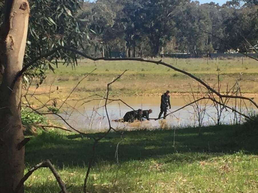 Police are on the scene of a property at Gerogery in relation to the suspected homicide of William Chaplin. Picture: BLAIR THOMSON
