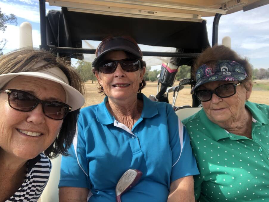 GOLF: Jane Yates, Marlene Skeers and Ellen Pratt enjoyed a round of golf at Henty.