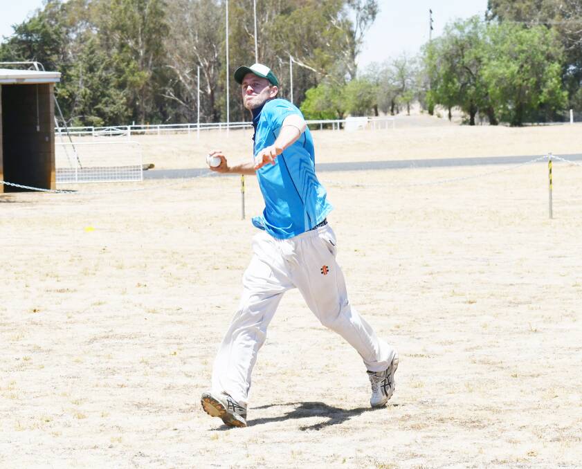 FIELDING: TRYC's Ryan Kirkwood fires one in from the outfield in his team's clash with Rand in CAW Hume cricket. Photo: LORRI RODEN