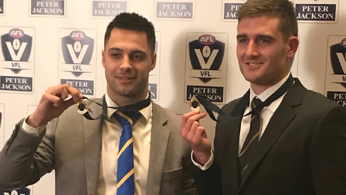 Michael Gibbons and Anthony Miles tied for the Liston Medal. Picture: VFL